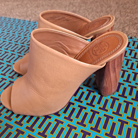 Tory Burch Raya Leather Mule Sandal Sand - Picture 2 of 7